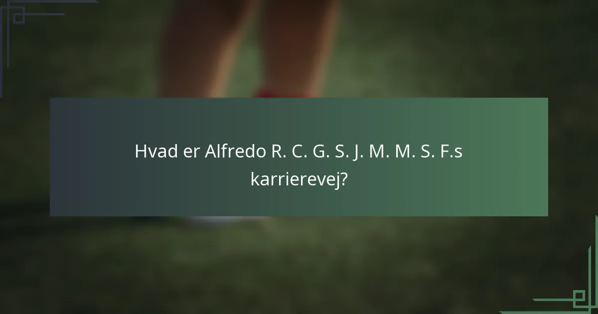 Hvad er Alfredo R. C. G. S. J. M. M. S. F.s karrierevej?