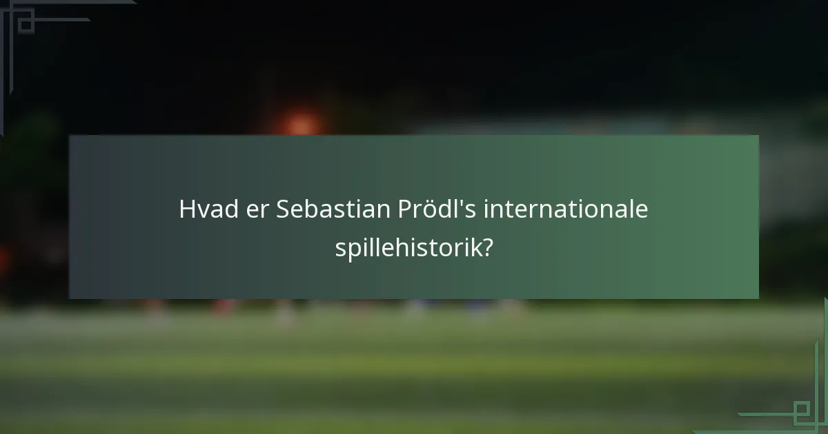 Hvad er Sebastian Prödl's internationale spillehistorik?