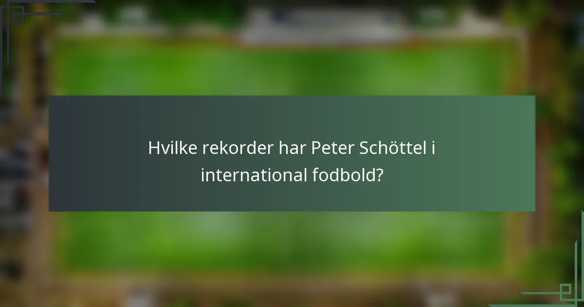 Hvilke rekorder har Peter Schöttel i international fodbold?