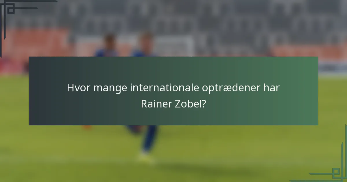 Hvor mange internationale optrædener har Rainer Zobel?
