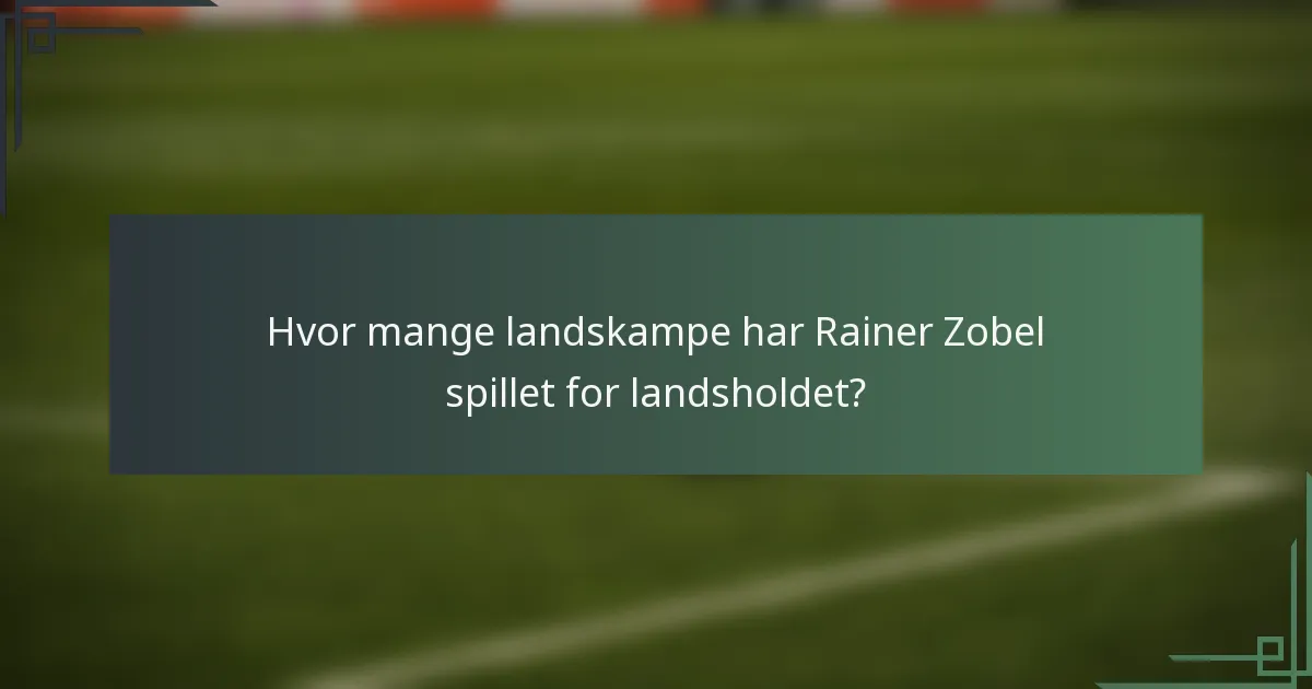 Hvor mange landskampe har Rainer Zobel spillet for landsholdet?