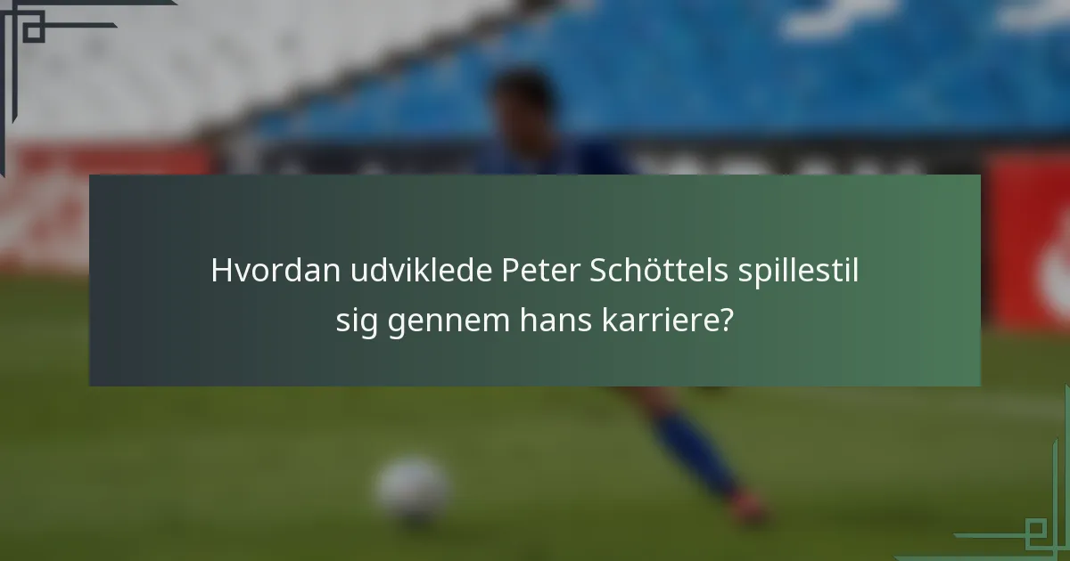 Hvordan udviklede Peter Schöttels spillestil sig gennem hans karriere?